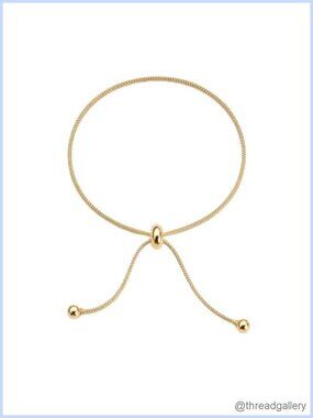 Gold Plated Bolo Bracelet Adjustable Slider Dainty Minimalist Stackable Jewelry